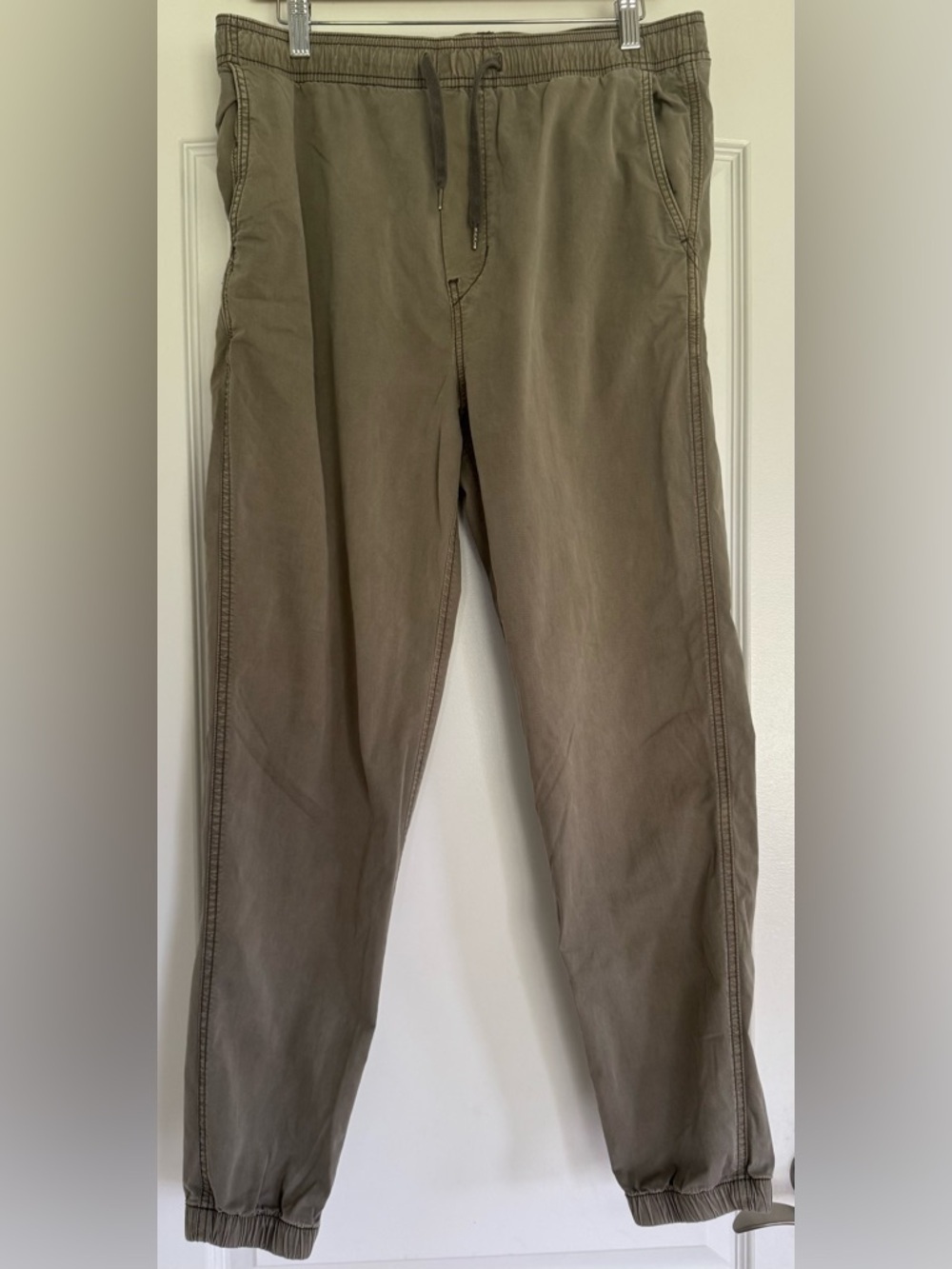 American Eagle Flex Jogger Pants Men M Tall Olive Athleisure Drawstring Casual